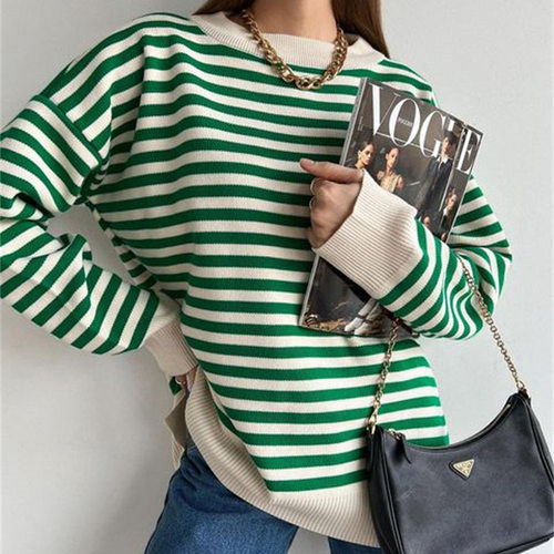 sweater women's striped knitted sweater sweater top