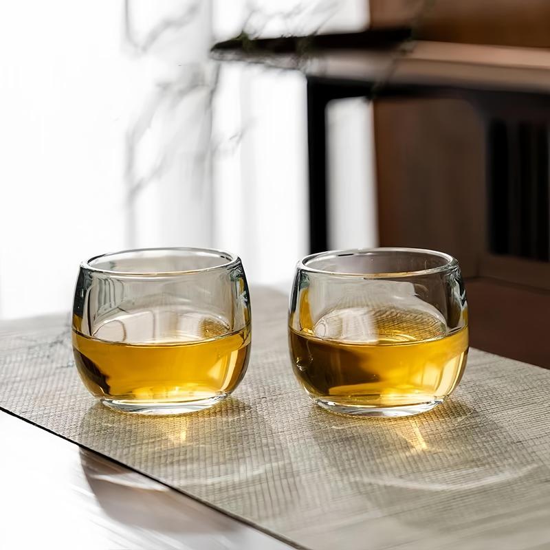 【6只装】扳指杯水晶玻璃杯主人杯家用透明酒杯泡茶品茗杯子水杯