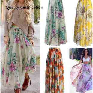Long High Waist Full Skirt Summer Beach Sun Long Skirts