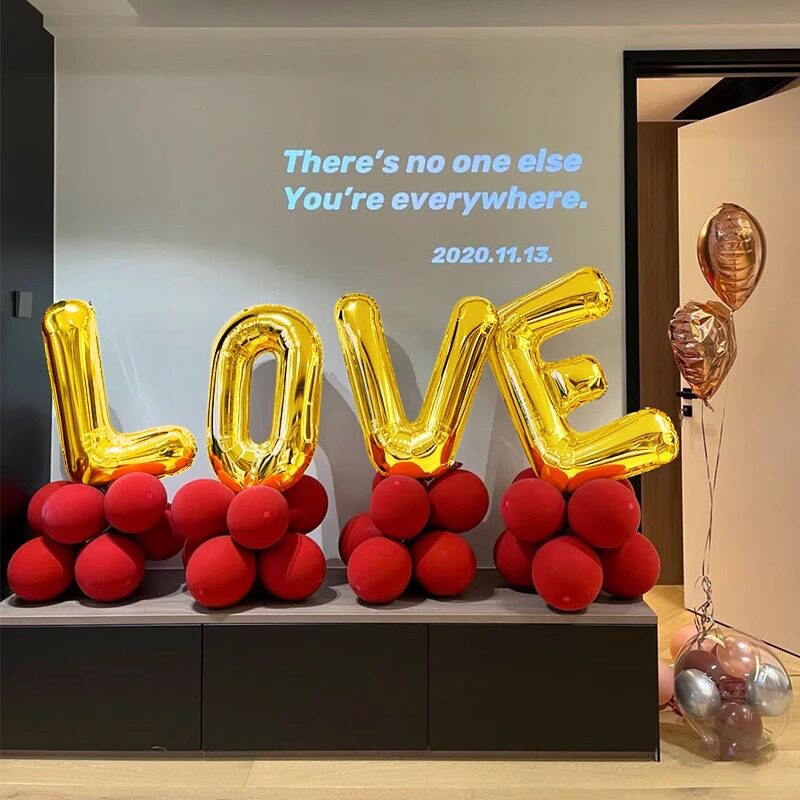 网红30寸大号LOVE字母铝膜气球婚房布置结婚婚礼婚庆客厅装饰布置