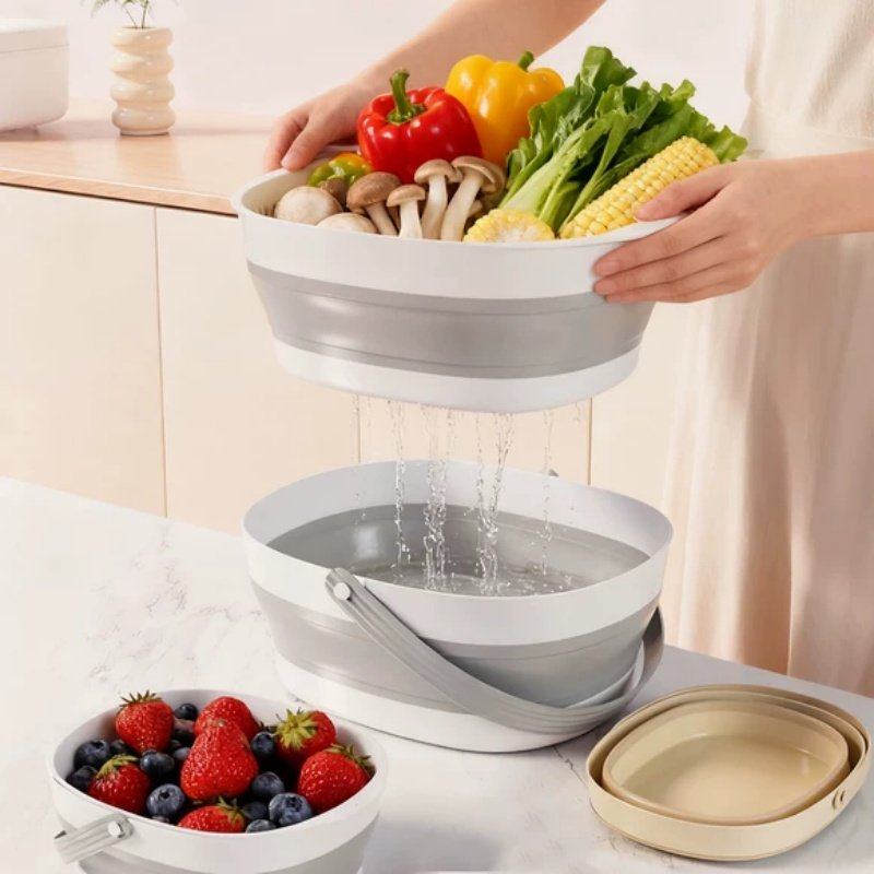 折叠洗菜盆沥水篮2026新款家用厨房洗菜篮滤水洗水果淘菜盆水果盘,家庭/个人清洁工具,脸盆,淘宝优惠券,粉丝福利购,淘宝优惠卷