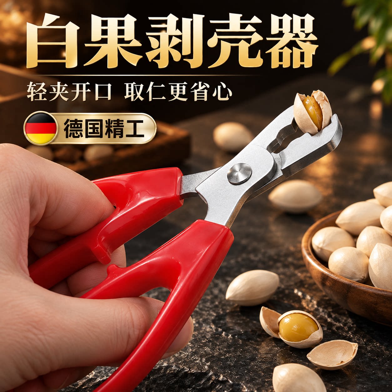 白果剥壳器银杏果神器黑瓜子多功能皮夹子迷你碧根果剪钳拨去耐用
