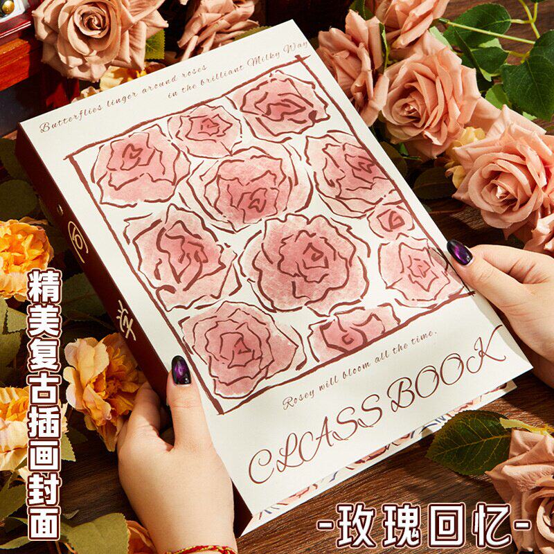 复古玫瑰同学录小学生六年级女生高颜值2026新款初高中男创意in