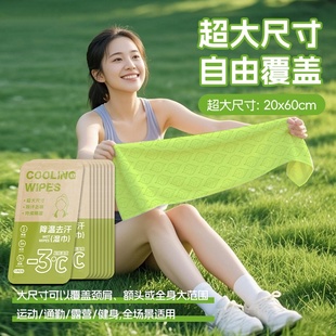 夏季 清凉降温湿巾冷感毛巾大尺寸军训运动提神降温冰巾冰凉湿巾纸
