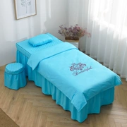 Thẩm mỹ viện trải giường bốn bộ bông hình xăm cơ thể massage massage giường đơn giản đặt logo châu Âu tùy chỉnh - Trang bị tấm