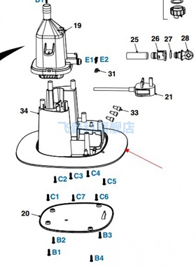 适用于飞利浦 挂烫机 GC522  底座外壳 塑料配件 34号