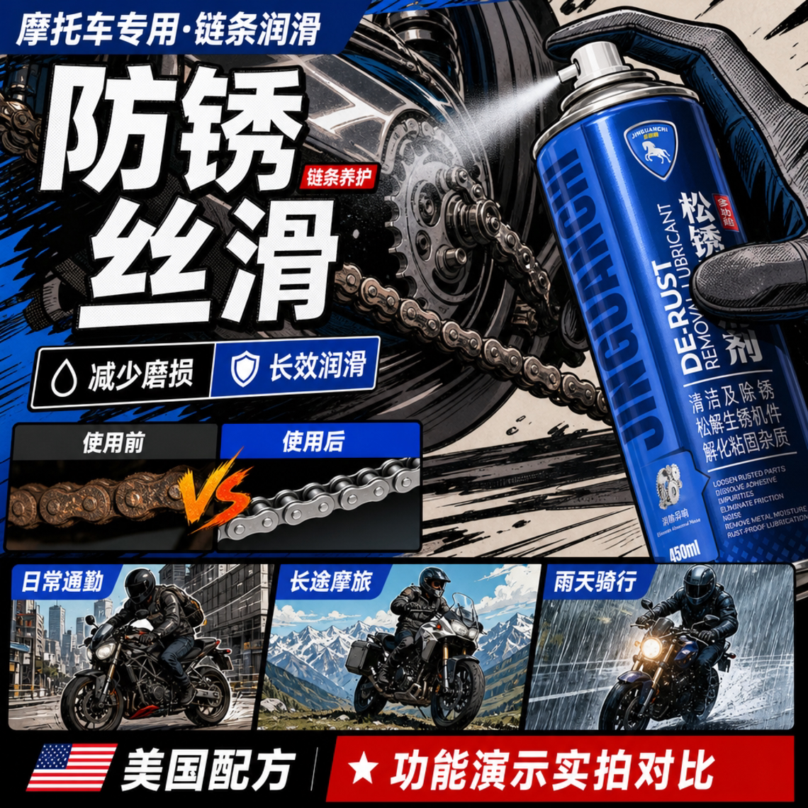 摩托车链条专用润滑油机车油封链条清洗剂保养套装除锈清洁剂
