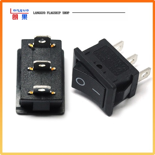 船型开关翘板电源黑色三脚二档