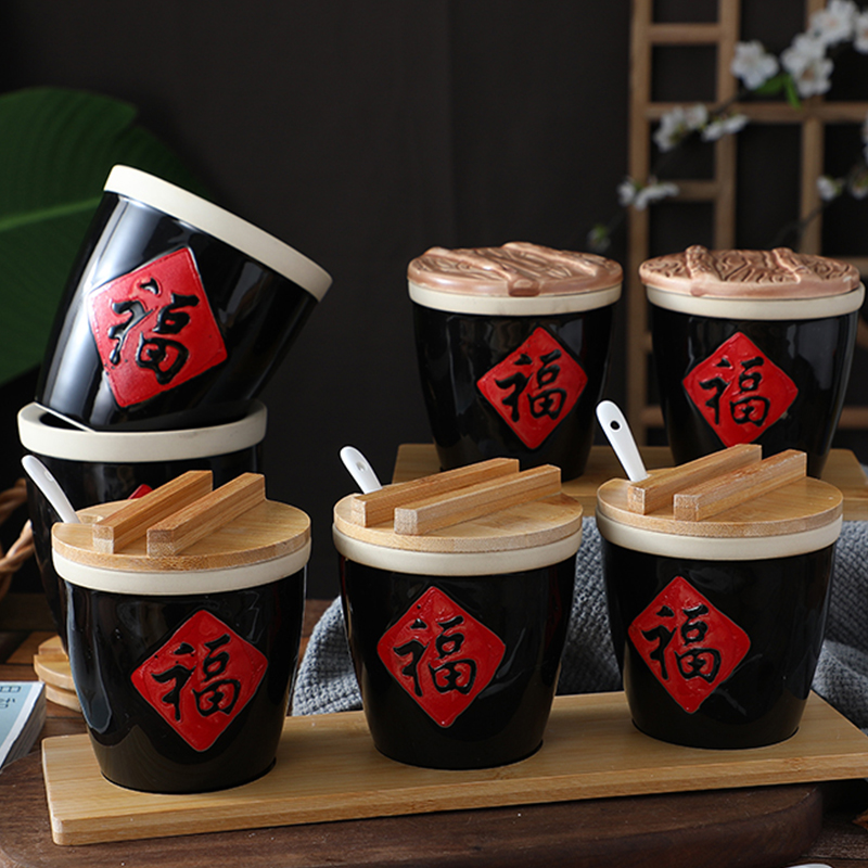 创意小福字缸小酱缸福缸小陶瓷调料调味缸陶瓷酒店辣椒复古调味罐在类目 厨房/烹饪用具, 厨用小工具/厨房储物, 储物瓶罐/厨房储物器皿, 调味瓶罐中 - 来自Buy2taobao.com提供专业的淘宝代购服务