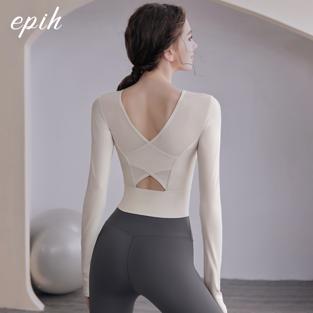 EPIH高级感美背瑜伽服气质拉链