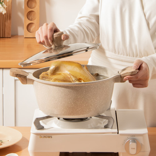 麦饭石双耳煲汤多功能通用不粘锅