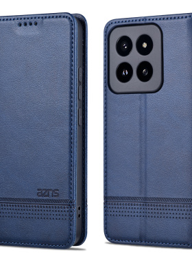 适用小米14pro手机壳mi 14por磁吸侧翻盖皮套mi14pro全包防摔皮套23116PN5BC插卡钱包款外壳xiaomi十四pr0软