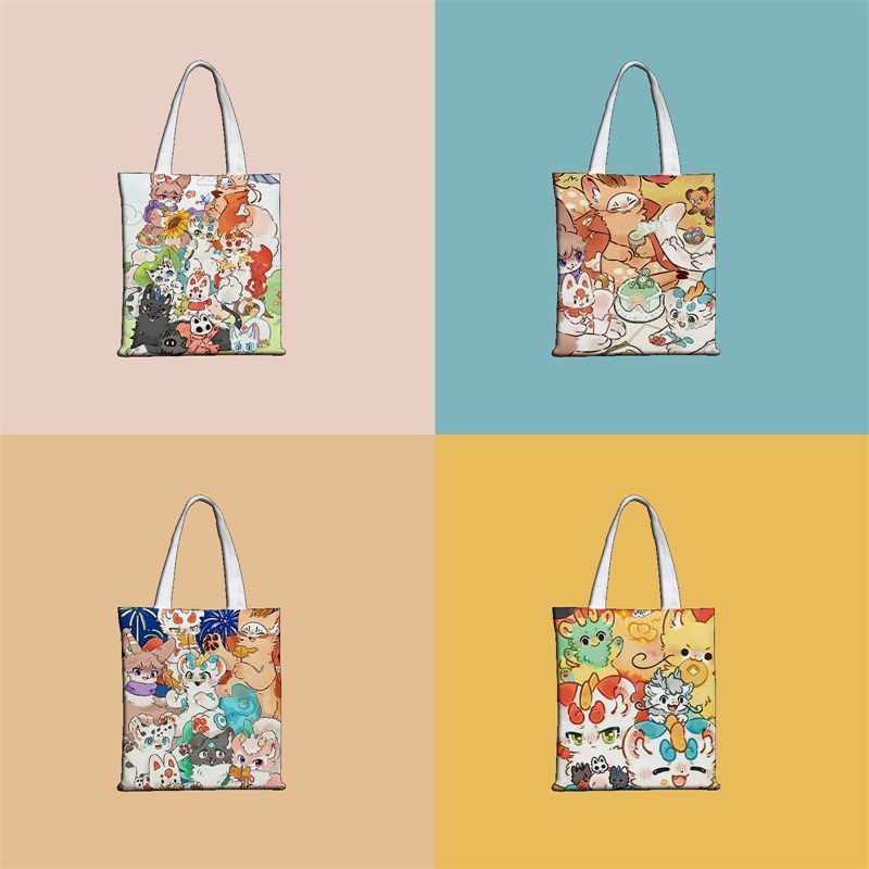 有兽焉可爱动漫周边个性帆布包帆布袋学生上学上课大容量包可定制