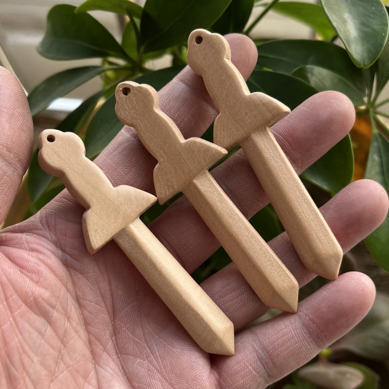 无漆原木桃木纯手工桃木剑8厘米