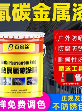 氟碳漆金属漆户外栏杆不锈钢镀锌管防水油漆白色集装箱防腐防锈漆