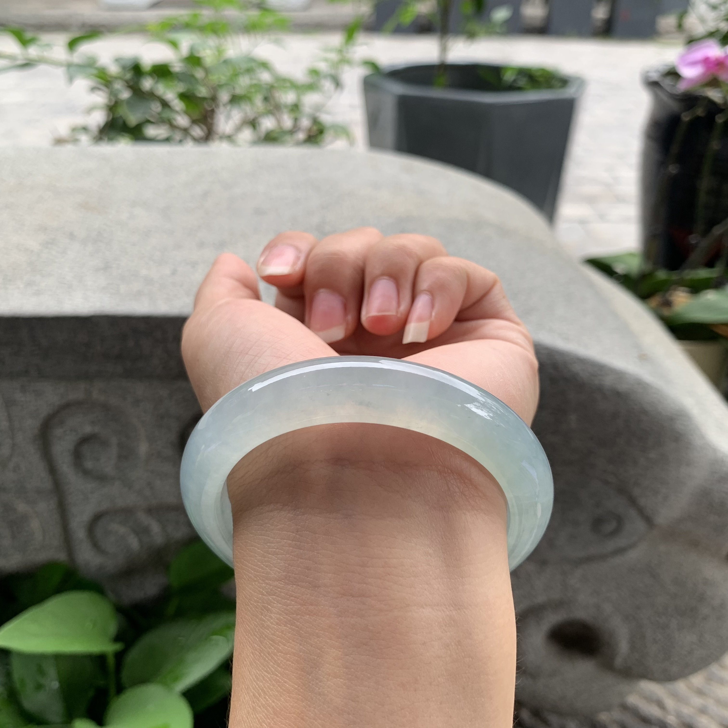 圈口57.5缅甸天然A货冰种晴翡翠正圈手镯玉镯精选百搭保真可复检