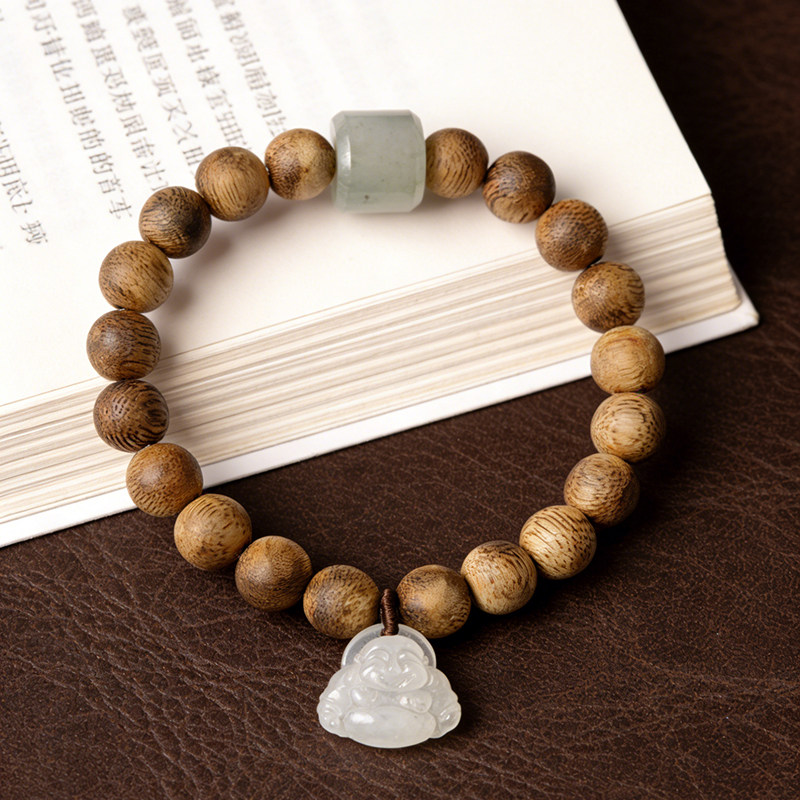 天然A货缅甸翡翠圆珠吊坠佛公手串文玩手链男女款饰品手链冰糯种