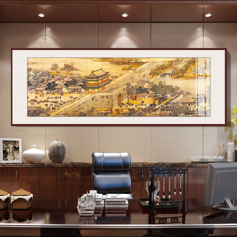 清明上河图国画装饰画客厅背景墙挂画书房办公室名人字画真迹作品