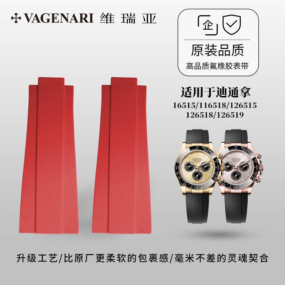 适用于迪通拿氟橡胶表带