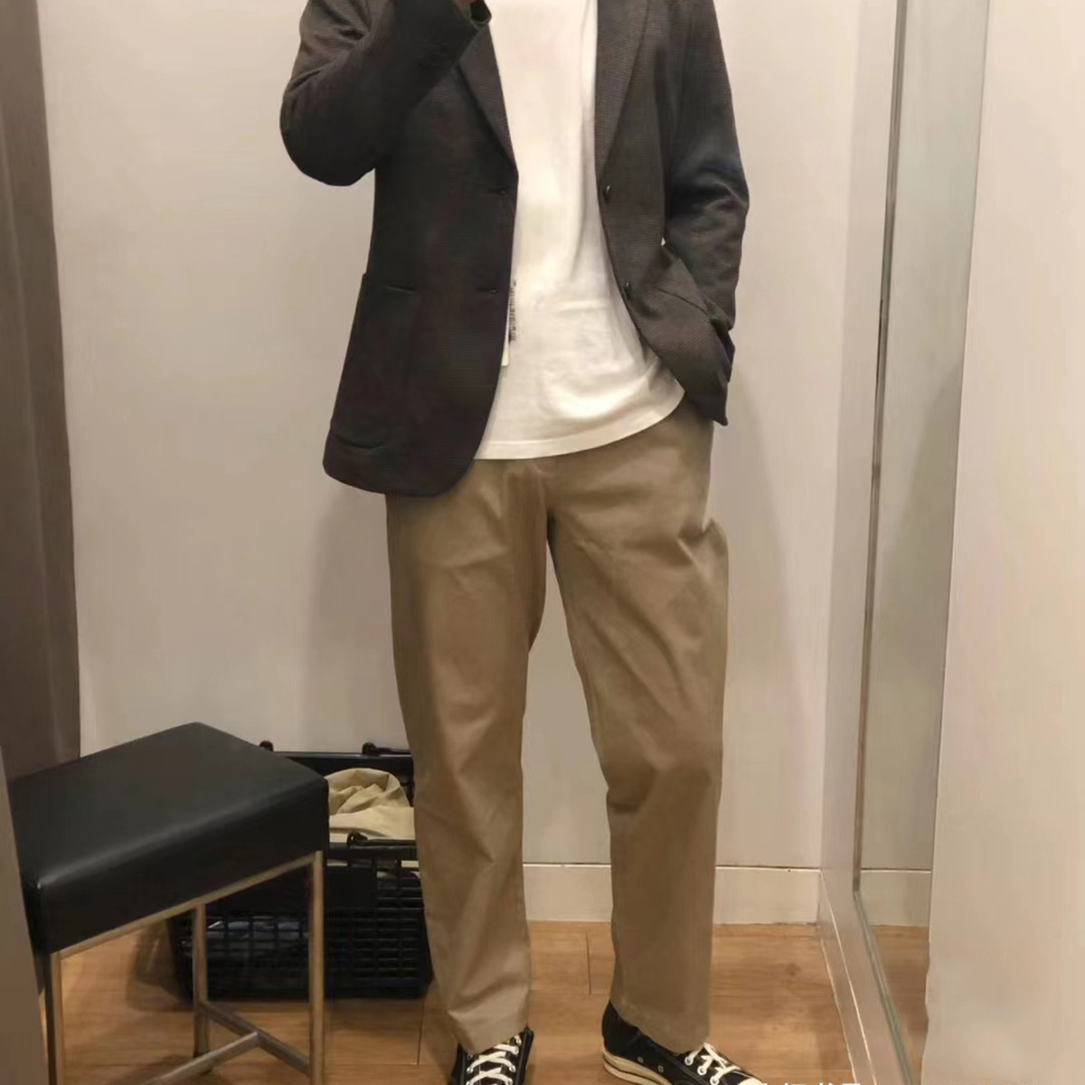 长裤直筒简约纯棉休闲裤