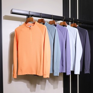 劲爆神品~华夫格肌理透气高端男士情侣防晒吸湿速干半拉链长袖T恤