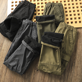 休闲裤 双层复合加绒抗寒冬男士 户外防风水加厚保暖羊羔绒直筒工装