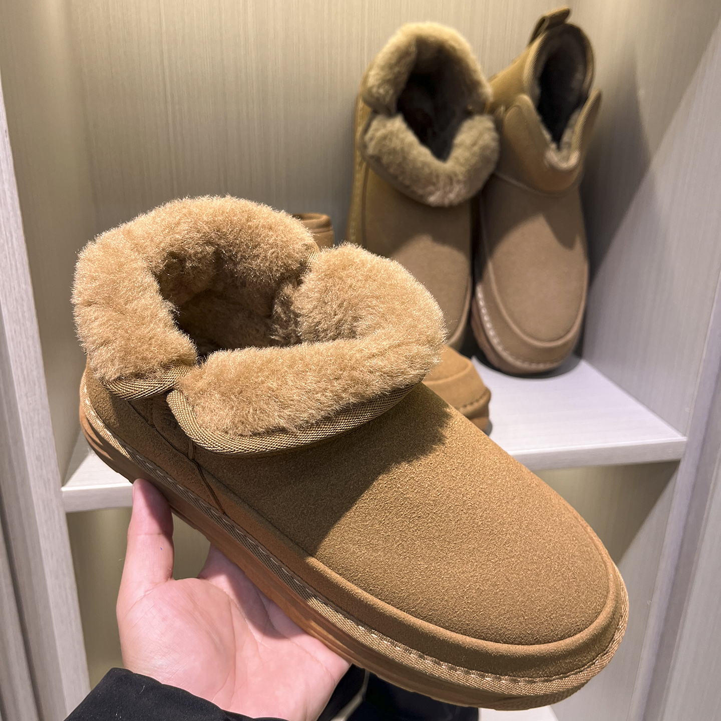 线下599~北方一双过冬~秋冬男女同款皮毛一体加绒加厚保暖雪地靴