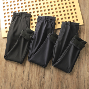 出韩单~双层复合一体绒~秋冬男士商务休闲加绒保暖直筒休闲裤西裤