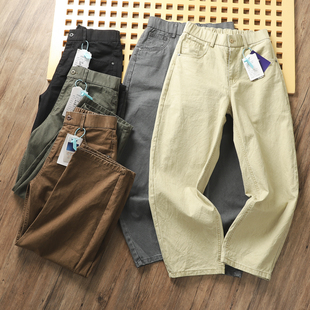 弯刀裤 重磅设计师款 直筒休闲裤 高街水洗纯棉宽松锥形萝卜裤 男士