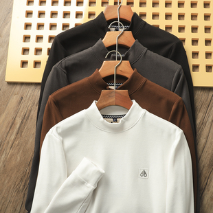 双面德绒锁温~山羊绒发热纤维高弹力秋冬男士半高领长袖T恤打底衫