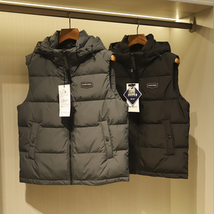 90白鸭绒加厚高蓬松保暖连帽休闲百搭羽绒马甲 男士 轻盈保暖 冬季