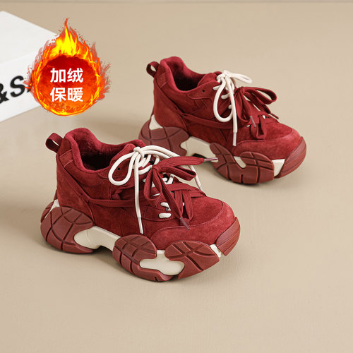 星期六内增高加绒老爹鞋复古百搭