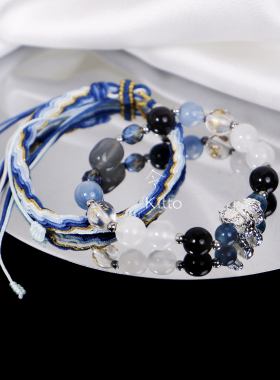 KITTO|【令】明日方舟同人印象礼物银曜石玉髓小众手链轮回手绳