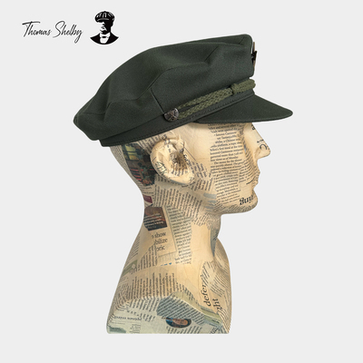 民国风铜扣装饰怀旧军绿水手帽