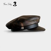 THOMAS SHELBY手工擦色进口牛皮胚阿美咔叽工装 水手帽复古机车帽