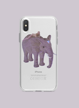 赛博朋克紫色小象手机壳适用于iphone16pro苹果17promax小众13个性14防摔15pro透明手机壳12华为安卓可定制