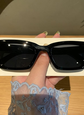 欧美复古长方形街拍墨镜潮女网红
