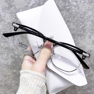 近视可配度数防蓝光眼镜女斯文理工男潮 痞帅文艺复古半框眼镜男款
