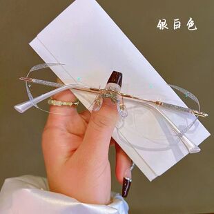 老花眼镜中老年高清老花镜女士防蓝光抗疲劳无框眼镜气质显年轻