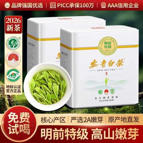 安吉白茶2026新茶特级2A绿茶茶叶