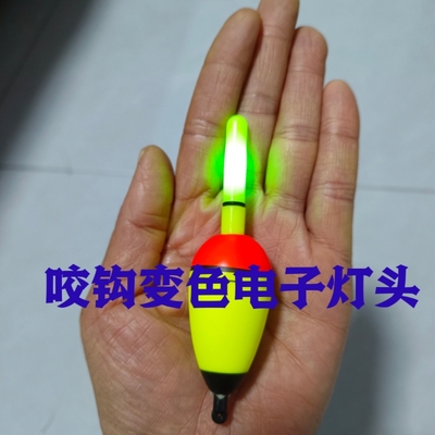 咬钩变色电子灯头常亮绿光红光夜光漂电子发光头电子漂头夜光漂头