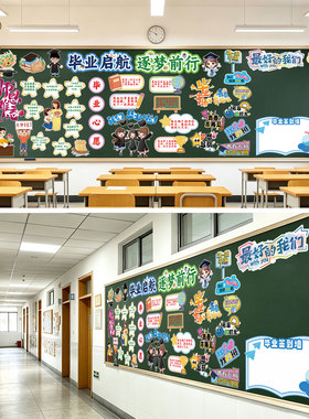 毕业季主题黑板报装饰墙贴师恩难忘小学班级文化墙布置心愿墙签名