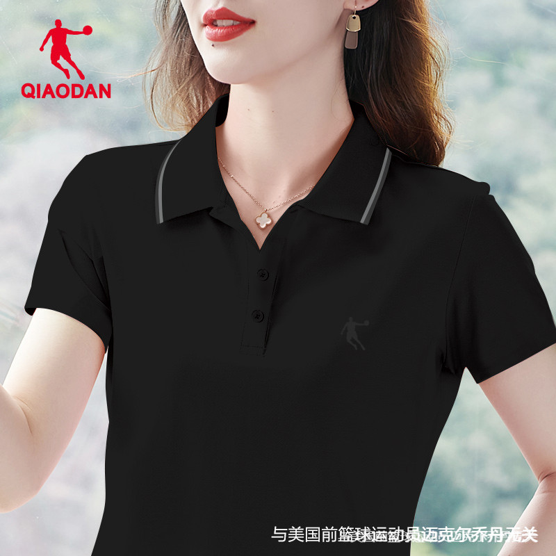 乔丹速干短袖T恤女2025新款夏季女士翻领POLO衫透气上衣正品半袖