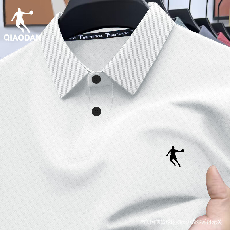 乔丹短袖T恤男2025夏季爸爸翻领POLO衫男士百搭透气体恤运动上衣