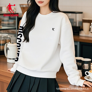 乔丹卫衣女2026春季新款圆领宽松针织休闲长袖衫官方正品女士上衣