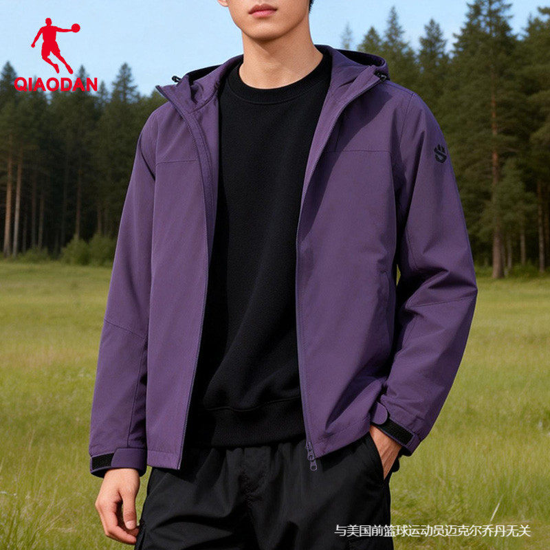 乔丹运动风衣男2026春季新款连帽夹克休闲宽松冲锋衣官方正品外套