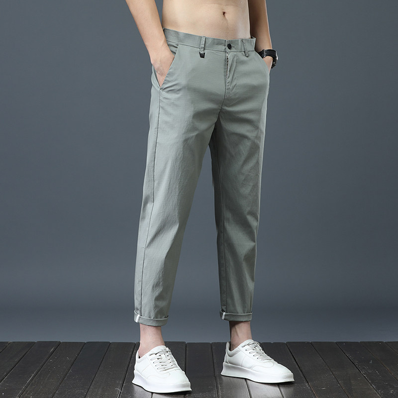 外贸春夏季男士商务休闲裤青少年百搭时尚九分西裤男裤子K558-P35图片