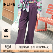 美式 新款 复古窄版 休闲裤 伊纳芙宽松高腰直筒牛仔裤 阔腿长裤 女春季