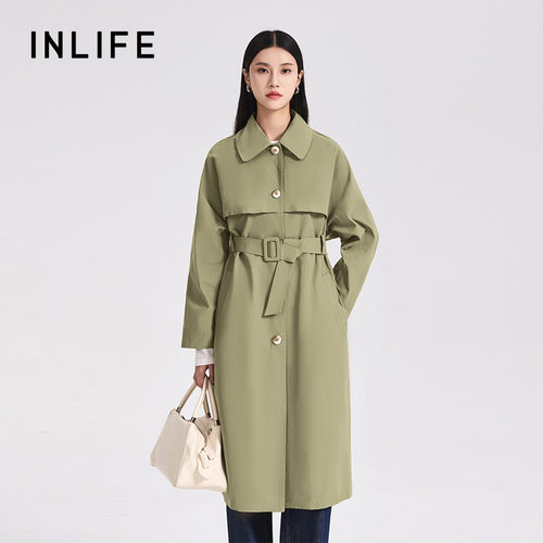 inlife高级感英伦风长款风衣