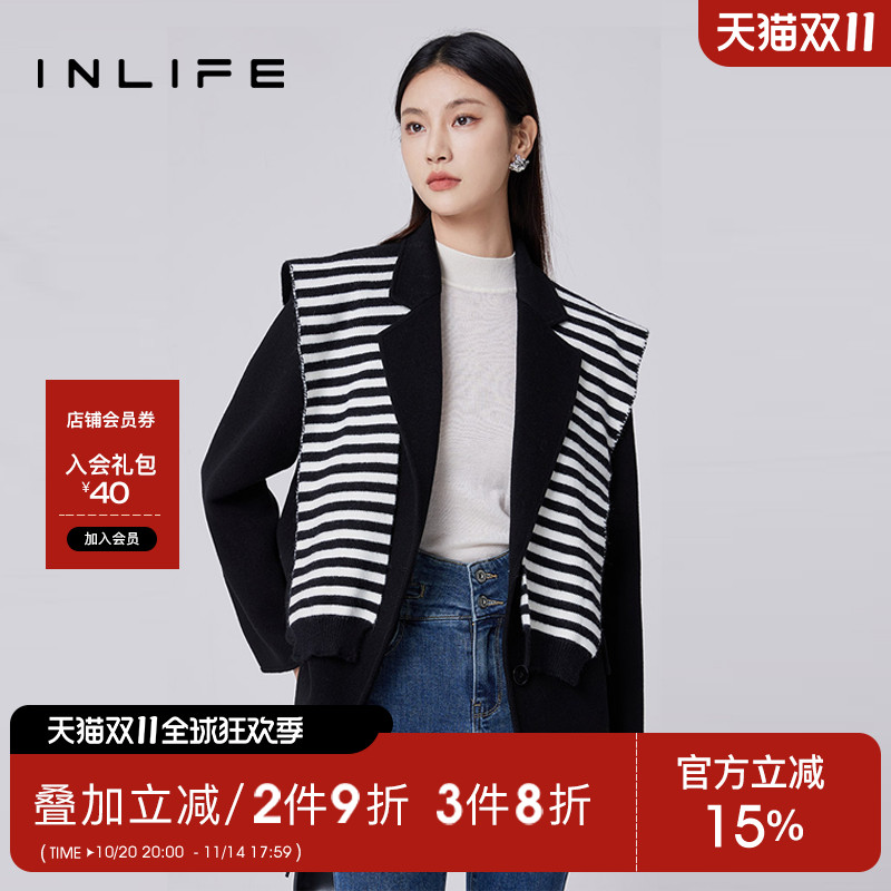 inlife韩式气质双面呢外套